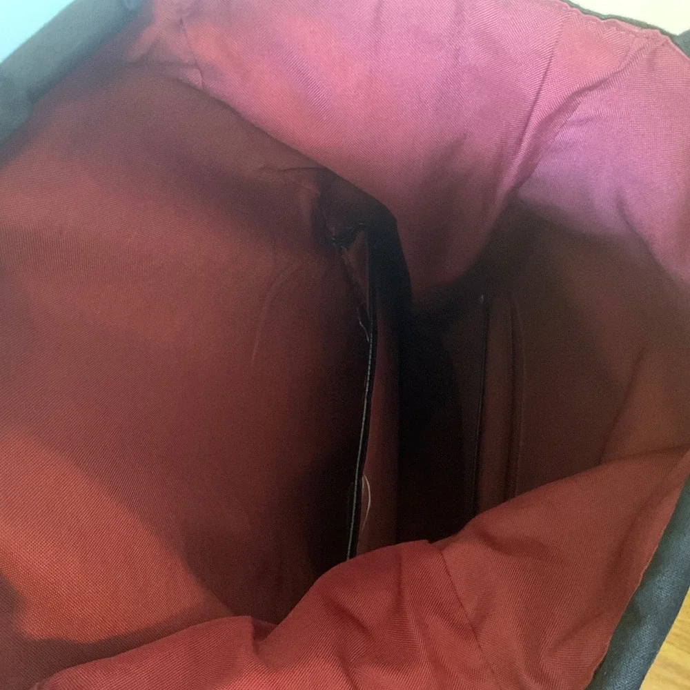 Kapten & Son‎ Lund Black Roll Top Padded Bookbag Red Lining RARE